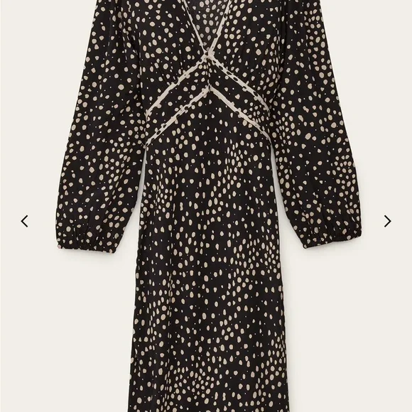 ba&sh Black and White Long Sleeve Dress - Picture 2 of 4